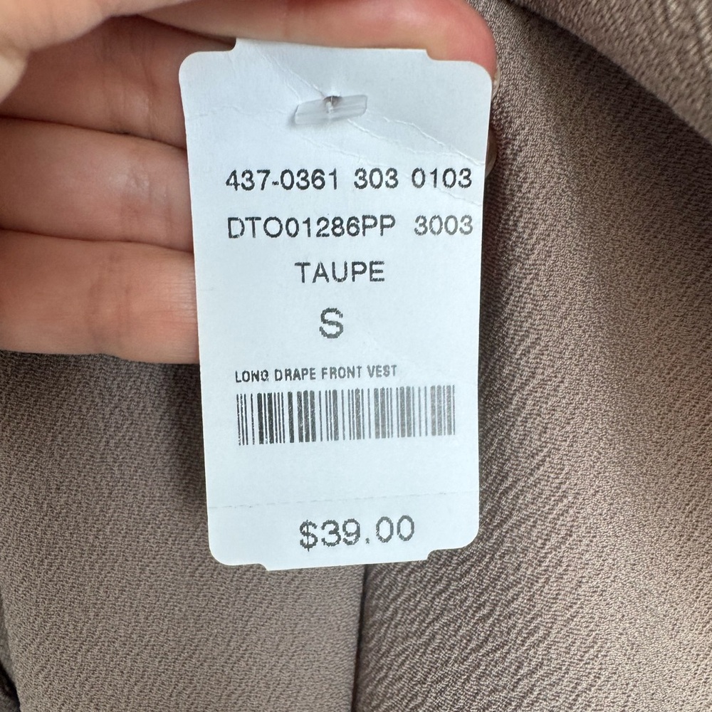 Seven Sisters Taupe Drape Vest - Picture 8 of 11